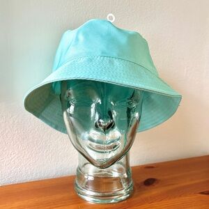 Light pastel teal blue bucket hat